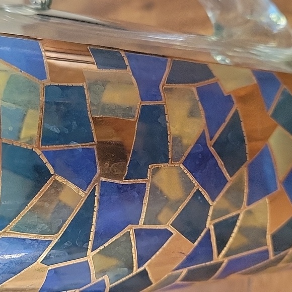 Vintage MCM Martini Cocktail Pitcher 22K Gold Mosaic West Virginia Glass Co - Picture 7 of 7